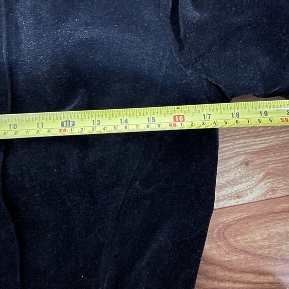 Guess Jeans Black Velvet Coat Sparkly Size S Vintage Hidden Button Minimalistic - Picture 8 of 13